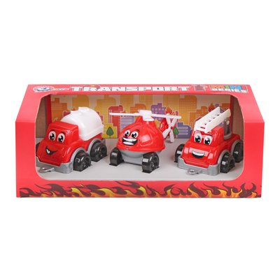 Набор игрушечного мини транспорта ТехноК "Пожарная техника" красный 6153 фото 1
