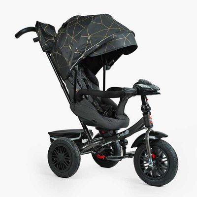 Дитячий триколісний велосипед Best Trike Perfetto інтерактивний надувні колеса чорний гео 8066 / 410-02 фото 1