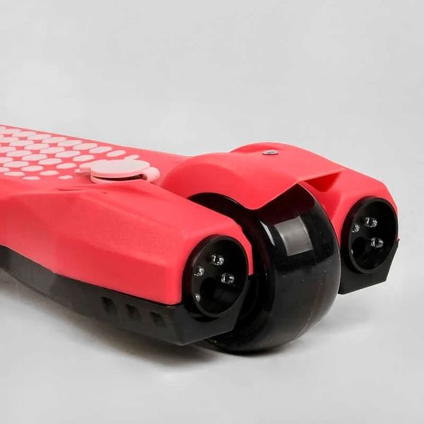 Самокат дитячий триколісний складаний з турбіною звуком та підсвічуванням Best Scooter червоний LT-11746 фото 6