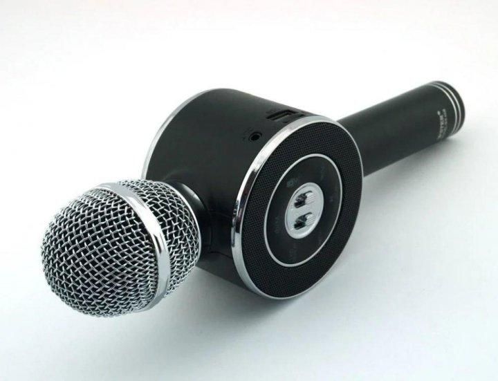Беспроводной bluetooth караоке микрофон с колонкой WS-668 Черный фото 3