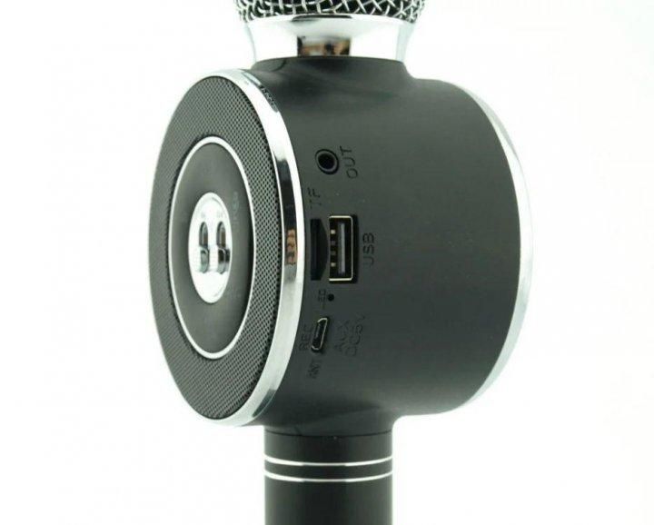 Бездротовий bluetooth караоке мікрофон з колонкою WS-668 Чорний фото 5
