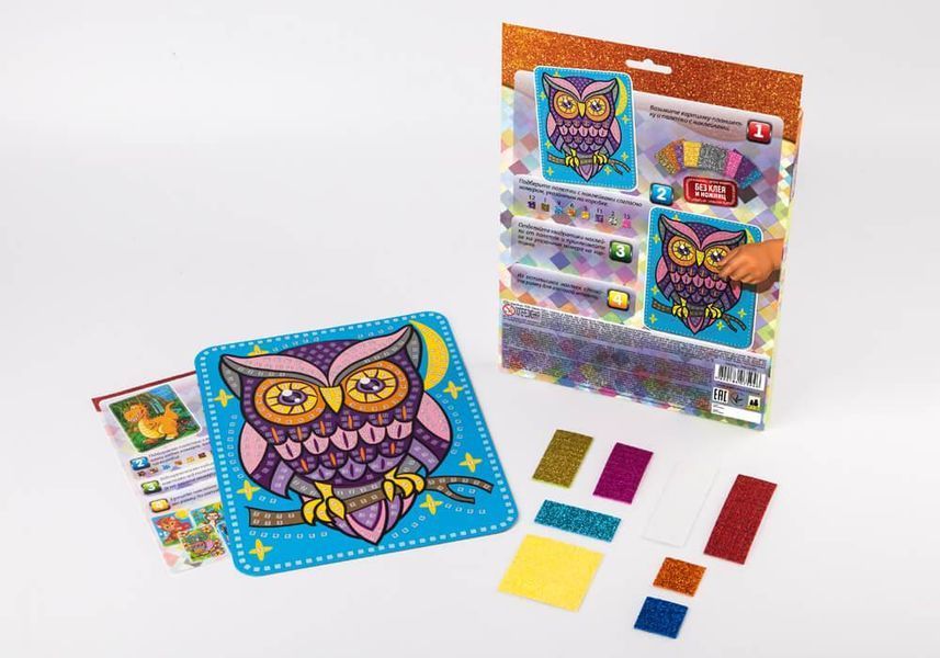 Блестящая мозаика Danko Toys Сова БМ-02-08 фото 2