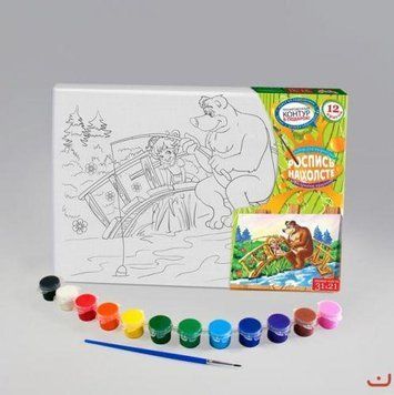 Розпис на полотні Danko Toys Canvas Painting Маша та Ведмідь 31х21 см PX-01-06 фото 1