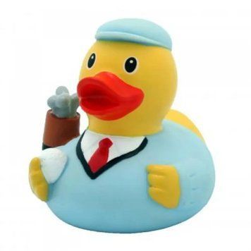 Стильна тематична гумова качечка FunnyDucks "Гольфіст" L1817 фото 1