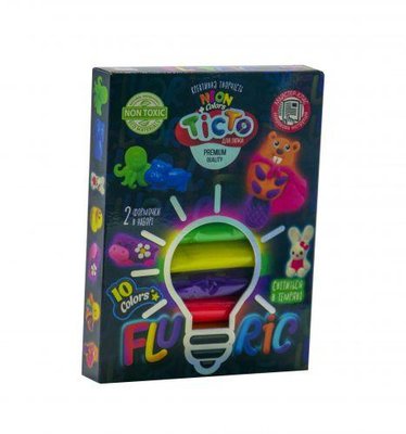 Набір для ліплення Danko Toys Fluoric 10 кольорів (укр) TMD-FL10-03U фото 1