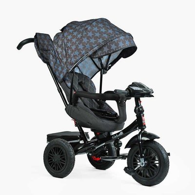 Детский трехколесный велосипед Best Trike Perfetto интерактивный надувные колеса серый звезды 8066 / 107-10 фото 1