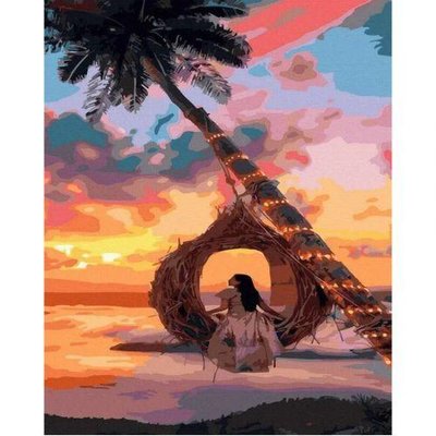 Картина за номерами Rainbow Art "Тропічний захід сонця" 40х50см GX43712 фото 1