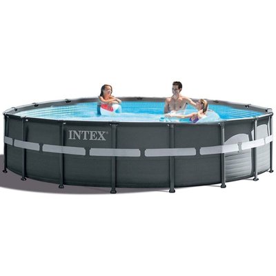 Каркасный круглый бассейн Intex 30079 л 610х122 см лестница, песочный насос-фильтр, подстилка, тент фото 1