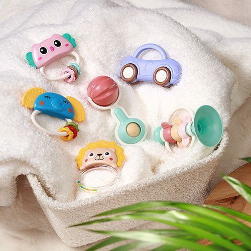 Брязкальце з прорізувачем 0м+ Babyono Труба блакитне фото 4