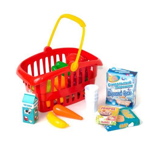 Детская игрушечная корзинка Орион Супермаркет 33 предмета красная 362 в.2 фото 1