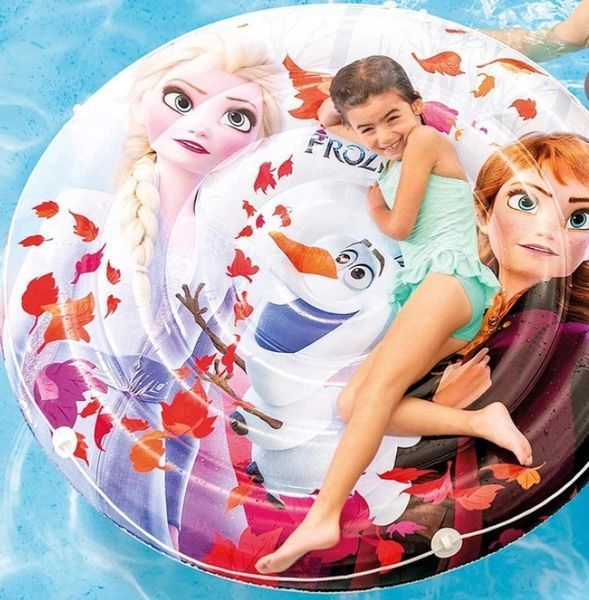 Дитячий надувний плотик для плавання Intex Frozen 2 128х128х19 см 56515 фото 2