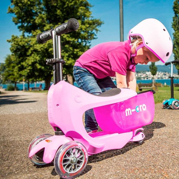 Дитячий самокат - трансформер MICRO серії Mini2go Deluxe Plus Рожевий до 50 кг фото 4