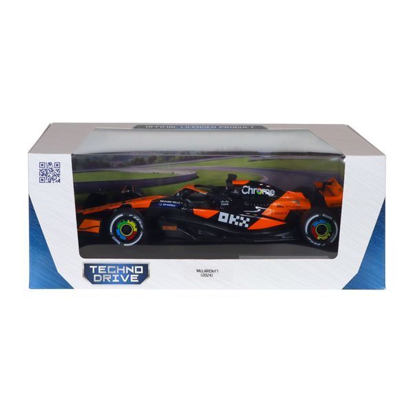 Коллекционная модель автомобиля TechnoDrive McLaren F1 (2024), масштаб 1:18, оранжевый с чёрными элементами фото 8