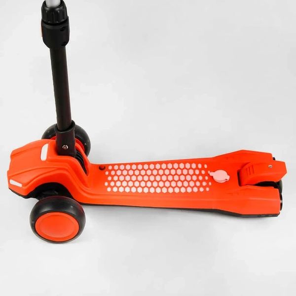 Самокат дитячий триколісний складаний з турбіною звуком та підсвічуванням Best Scooter помаранчевий LT-12857 фото 4