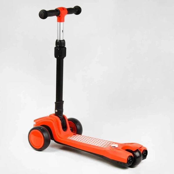 Самокат дитячий триколісний складаний з турбіною звуком та підсвічуванням Best Scooter помаранчевий LT-12857 фото 5