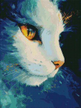 Алмазная мозаика Brushme "Космическая кошка" на подрамнике, квадратные стразы, 30х40см DRBS1250 фото 1