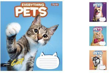 Учебные тетради в линейку на 36 листов 1Вересня Everything pets 15шт. 765954 фото 1