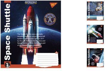 Набір учнівських зошитів Yes Astronaut academy формат А5, 12 арк. в лінійку 25 шт. 765798 фото 1