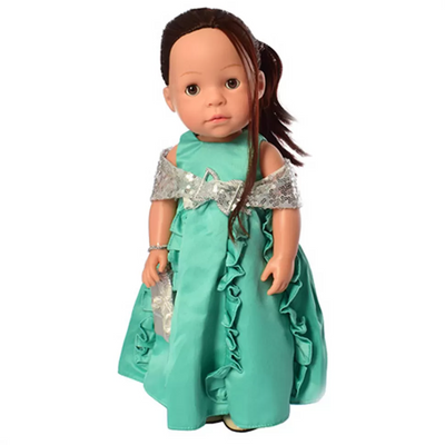Интерактивная кукла Limo Toy 38 см обучает странам и цифрам в бирюзовом платье M 5414-15-2 фото 1