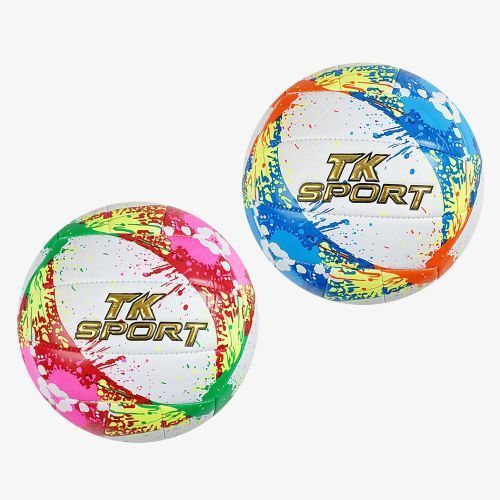 Волейбольный мяч №5 TK Sport PVC диаметр 21 см розовый фото 2