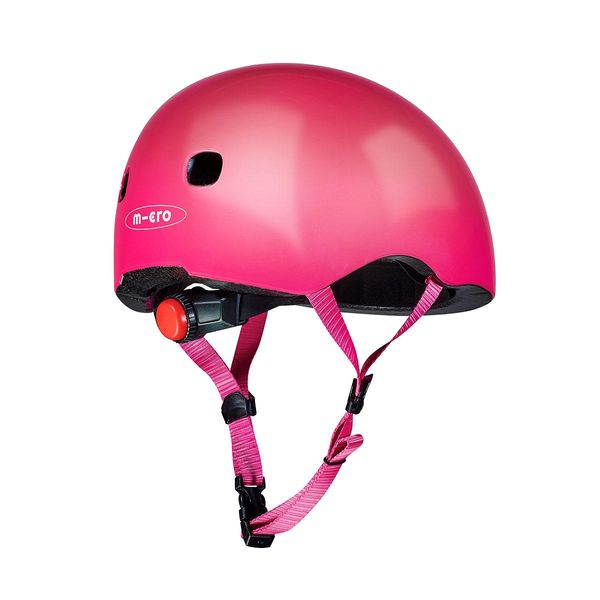 Защитный шлем премиум MICRO с LED габаритами размер M 52–56 cm Малиновый фото 4