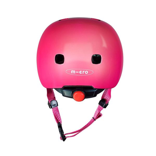 Защитный шлем премиум MICRO с LED габаритами размер M 52–56 cm Малиновый фото 5