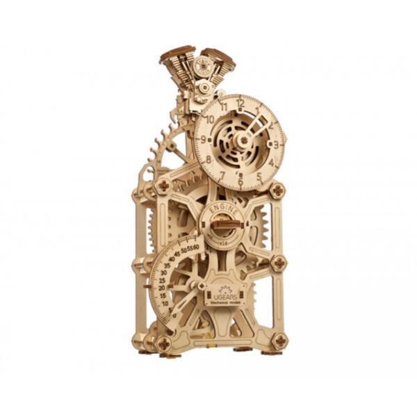 3D конструктор механічний дерев'яний Ugears Годинник-двигун 265 деталей 70217 фото 4