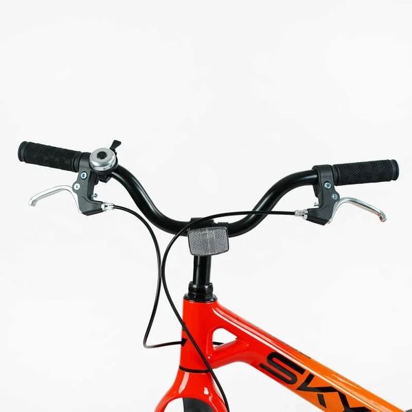 Велосипед детский двухколёсный 16" CORSO Sky магниевая рама доп колеса на 5-7 лет красный с оранжевым SK-16920 фото 3