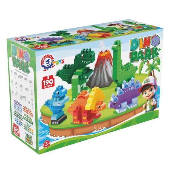 Дитячий конструктор ТехноК Dino Park 190 елементів з 3 років у коробці 2222 фото 2