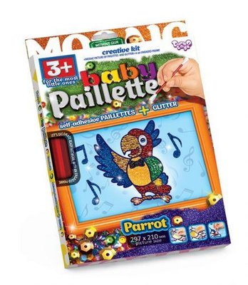 Мозаїка з паєток Danko Toys Baby Paillette: Папуга PG-01-05 фото 1