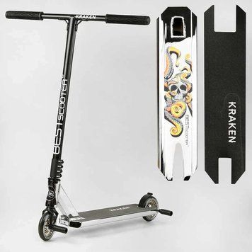 Трюковий самокат Best Scooter Kraken HIC-система, пеги, анод, колеса 110 мм білий KR-82080 фото 1