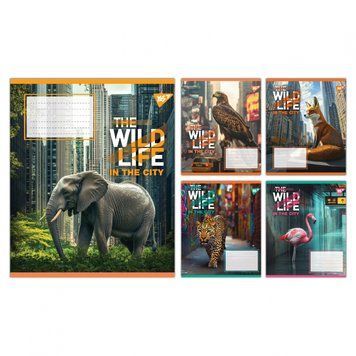 Набір учнівських зошитів Yes The wild in the city формат А5, 48 арк. в лінійку 10 шт. 767769 фото 1
