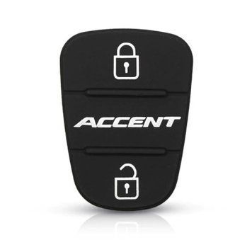 Гумові кнопки-накладки на ключ Hyundai Accent (Хюндай Акцент) симетрія з лого фото 1