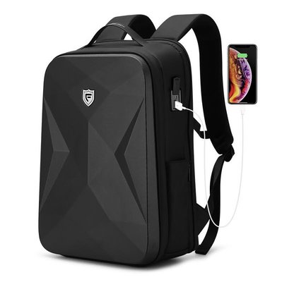 Багатофункціональний міський рюкзак з відділенням для ноутбука 17 "Fenruien Shell XL Dark Carbon 7869 фото 1