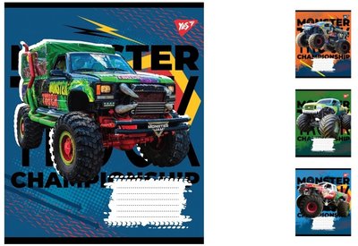Учебные тетради в косую линейку на 12 листов 1Вересня Monster truck championship 25шт. 765776 фото 1