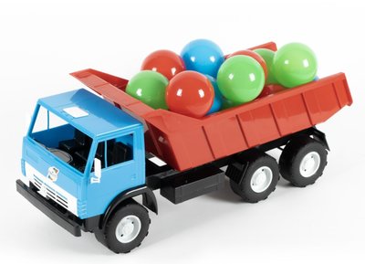 Іграшковий самоскид Оріон з кульками 48 см синій 443 в.2 фото 1