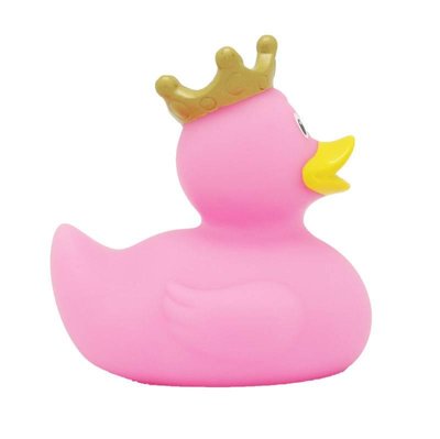 Стильна тематична гумова качечка FunnyDucks "Рожева в короні" L1926 фото 1