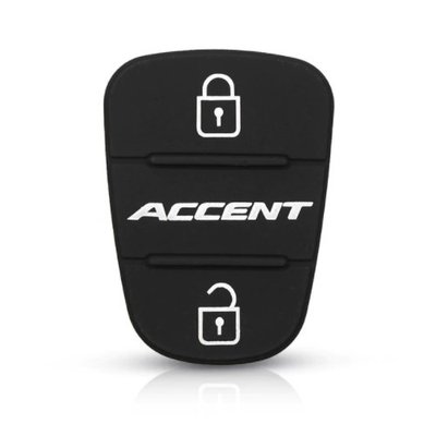 Резиновые кнопки-накладки на ключ Hyundai Accent (Хюндай Акцент) симметрия с лого фото 1