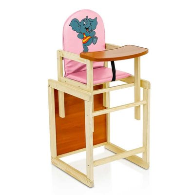 Детский стульчик для кормления - трансформер Мася Слоник розовый фото 1
