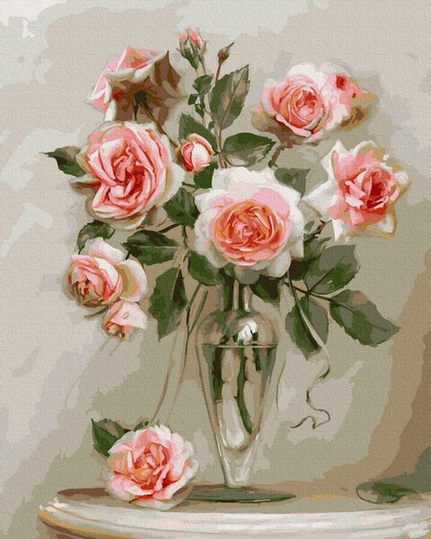 Картина за номерами BrushMe "Ніжні троянди" 40х50см BS489 фото 1