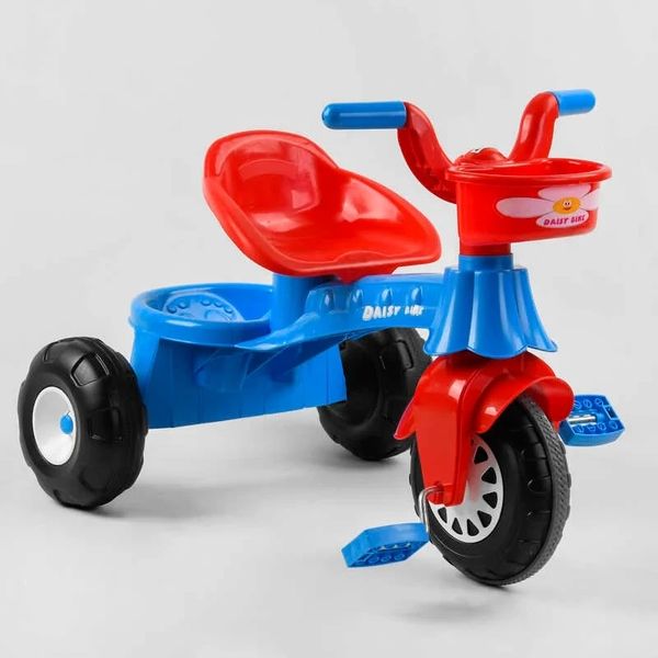 Дитячий триколісний велосипед Pilsan Daisy Bike пластикові колеса синій з червоним 07-140 фото 2