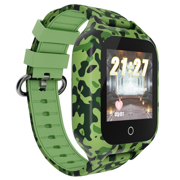 Детские водонепроницаемые GPS часы MYOX MX-72GRW (4G) камуфляж с видеозвонком фото 3