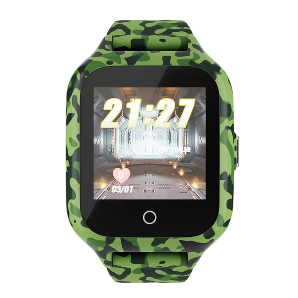 Детские водонепроницаемые GPS часы MYOX MX-72GRW (4G) камуфляж с видеозвонком фото 2