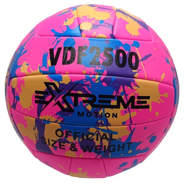 Волейбольний м'яч №5 Extreme Motion PVC діаметр 21 см рожевий VB24345 фото 1