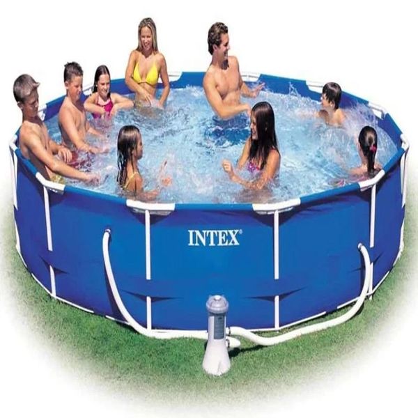 Каркасный круглый бассейн Intex Metal Frame Pool на 4495 л 305х76 см с насос-фильтром 28202 NP фото 3
