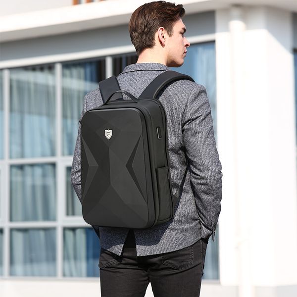 Багатофункціональний міський рюкзак з відділенням для ноутбука 17 "Fenruien Shell XL Dark Carbon 7869 фото 4