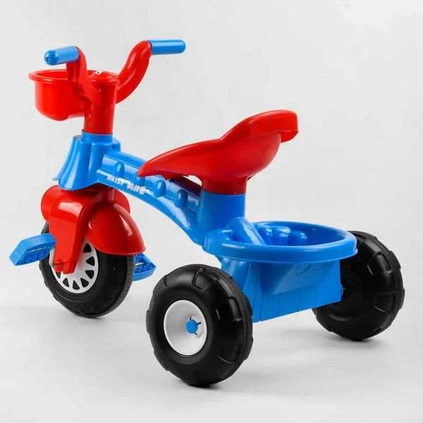 Дитячий триколісний велосипед Pilsan Daisy Bike пластикові колеса синій з червоним 07-140 фото 5