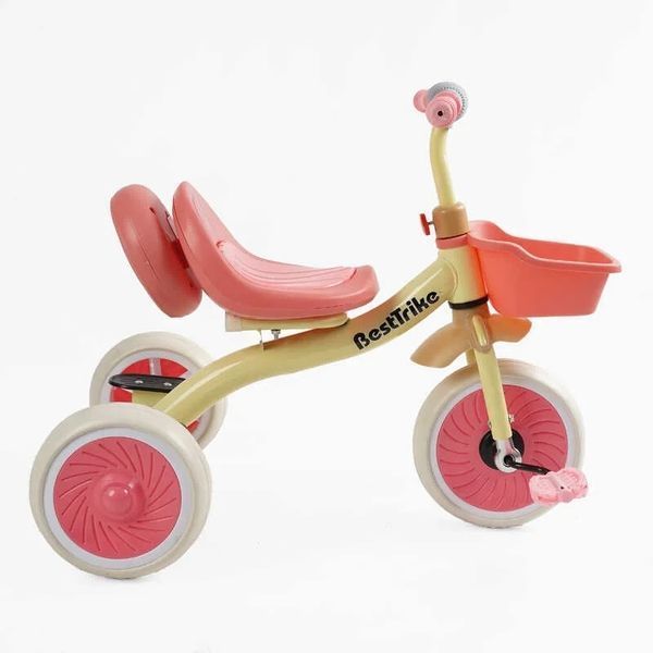 Детский трехколесный велосипед 10" Best Trike колеса EVA стальная рама световые и звуковые эффекты бежевый укр BS-41363 фото 2