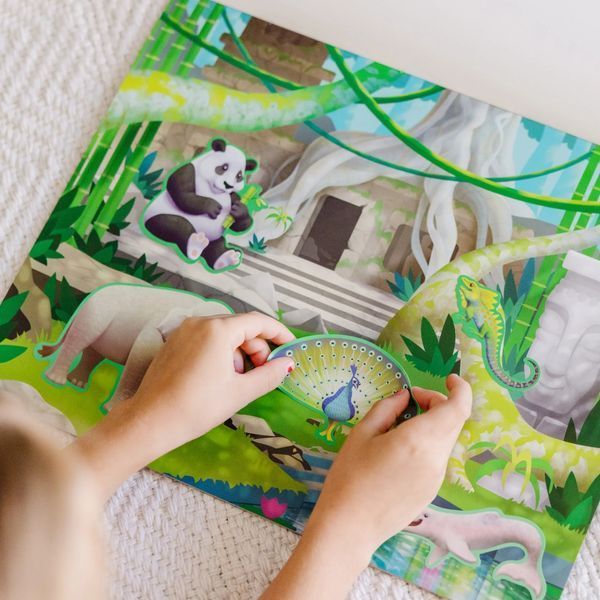 Многоразовые наклейки со сценами Melissa & Doug &laquo;Джунгли и саванна&raquo; 5 сцен и 175 наклеек MD30502 фото 5