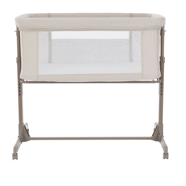Детская приставная кроватка с матрасом на колесиках CARRELLO Luna CRL-16501 Silk Beige с рождения фото 4